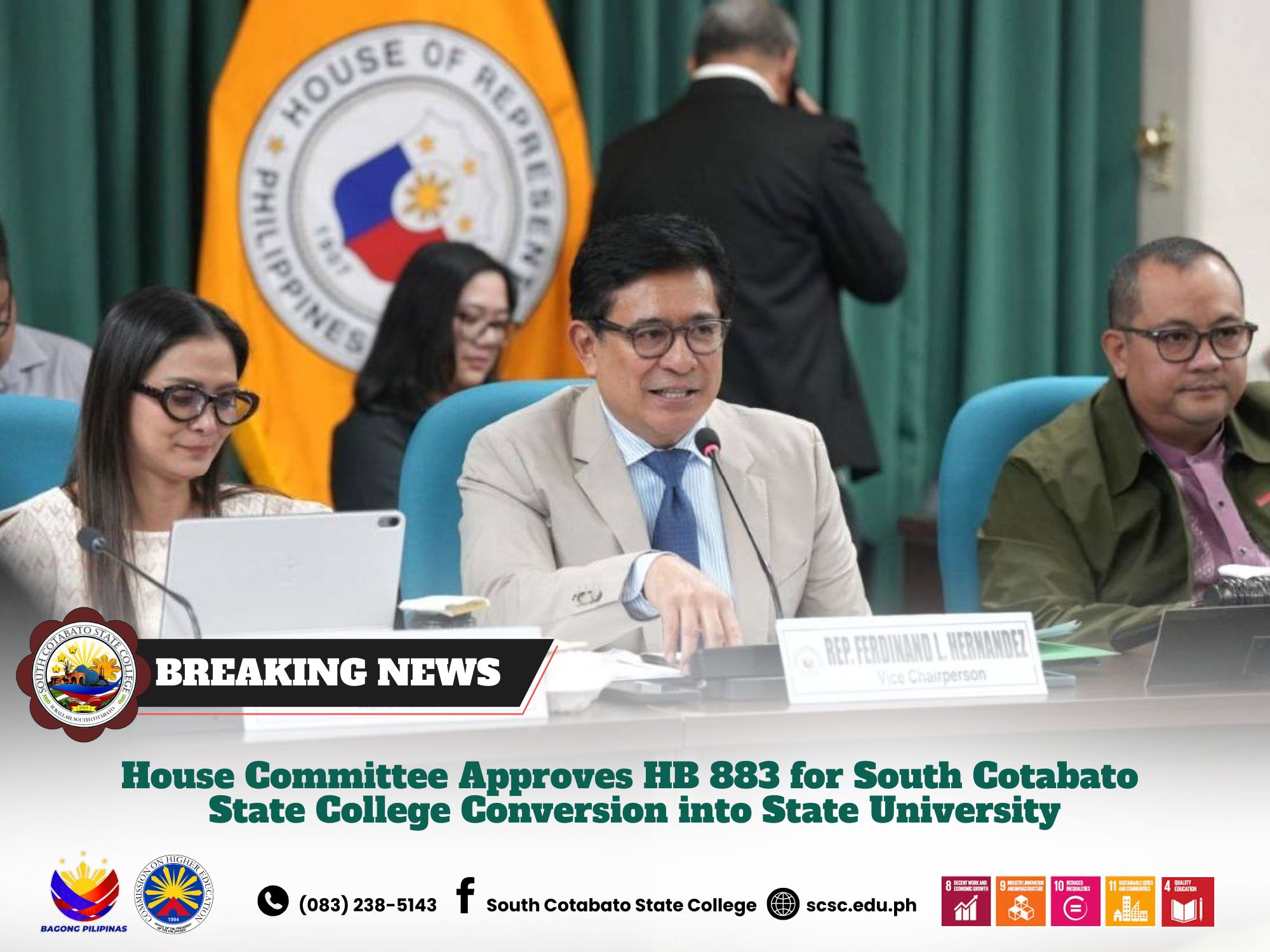 𝐋𝐎𝐎𝐊 | 𝐇𝐨𝐮𝐬𝐞 𝐂𝐨𝐦𝐦𝐢𝐭𝐭𝐞𝐞 𝐀𝐩𝐩𝐫𝐨𝐯𝐞𝐬 𝐇𝐁 𝟖𝟖𝟑 𝐟𝐨𝐫 𝐒𝐨𝐮𝐭𝐡 𝐂𝐨𝐭𝐚𝐛𝐚𝐭𝐨 𝐒𝐭𝐚𝐭𝐞 𝐂𝐨𝐥𝐥𝐞𝐠𝐞 ...